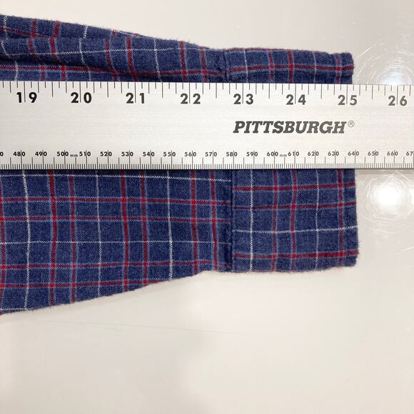 NWOT AMERICAN EAGLE Shirt Men L Plaid Flannel Classic Fit Blue Red Button-Down - Picture 9 of 9